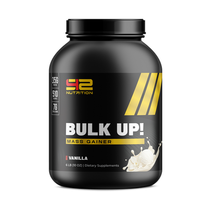 Bulk Up Whey Protein delivers 35g of protein and 510 calories per serving to support muscle growth, recovery, strength, and healthy weight gain.
Key Benefits
35g Premium Protein to support muscle growth and recovery
510 Calories to help increase size and lean mass
Carbohydrates to replenish energy after training
Mixes Easily for a smooth shake anytime
Made for Athletes focused on strength and performance