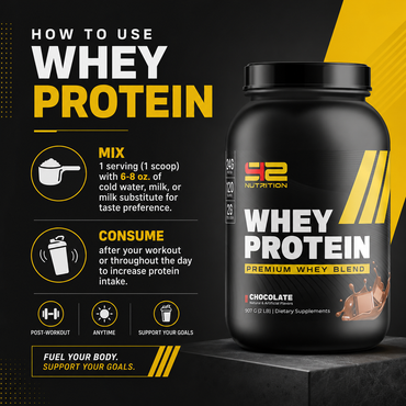 Build lean muscle, recover faster, and fuel your performance with S42 Whey Protein. Formulated with high-quality whey protein, each serving delivers the protein your body needs to support muscle growth, speed recovery, and maintain lean muscle after intense workouts. Whether you're an athlete, fitness enthusiast, or simply looking to increase your daily protein intake, S42 Whey Protein mixes smoothly and tastes great, making it the perfect post-workout shake or anytime protein boost.