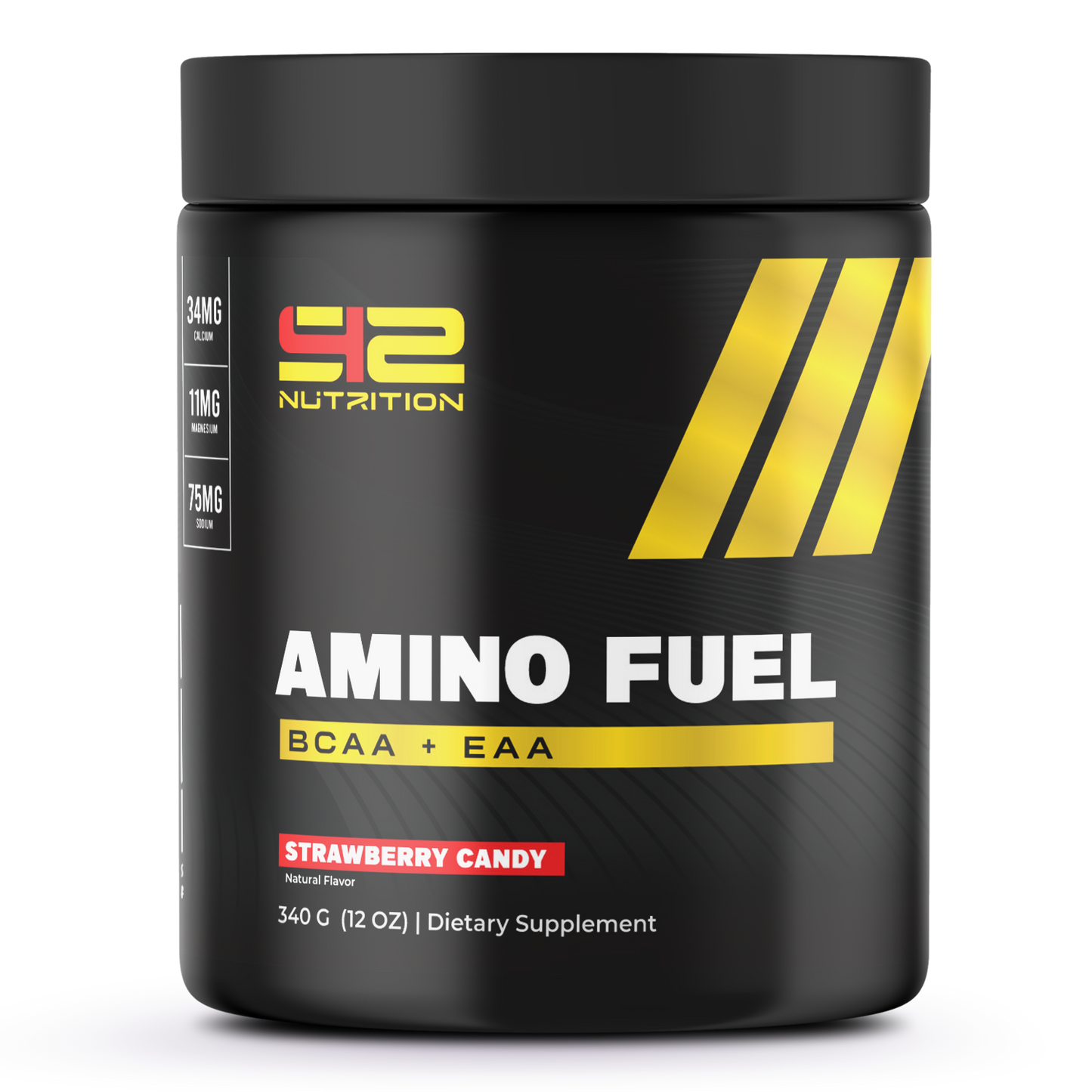 Fuel your performance and recovery with S42 Nutrition Strawberry Candy Amino Fuel BCAA + EAA. This delicious amino acid formula combines Branched-Chain Amino Acids (BCAAs) and Essential Amino Acids (EAAs) to support muscle recovery, reduce muscle breakdown, promote lean muscle growth, and keep you hydrated before, during, or after training. With a refreshing strawberry candy flavor, Amino Fuel helps athletes and fitness enthusiasts recover faster, train harder, and stay ready for every workout.