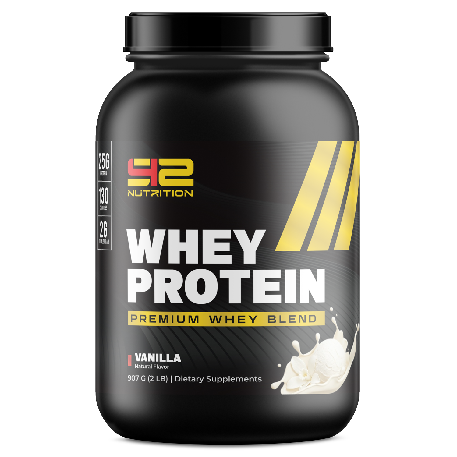 Build lean muscle, recover faster, and fuel your performance with S42 Whey Protein. Formulated with high-quality whey protein, each serving delivers the protein your body needs to support muscle growth, speed recovery, and maintain lean muscle after intense workouts. Whether you're an athlete, fitness enthusiast, or simply looking to increase your daily protein intake, S42 Whey Protein mixes smoothly and tastes great, making it the perfect post-workout shake or anytime protein boost.