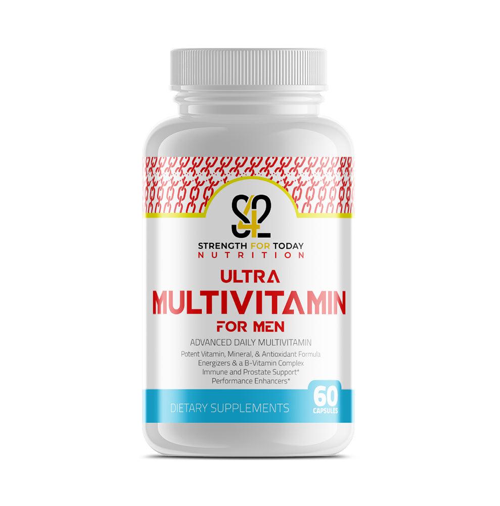 Strength For Today Nutrition Ultra Multivitamin for Men provides the perfect amount of vitamins, minerals, antioxidants, and herbs. In today's fast paced world, many of us do not get the daily recommended allowance of vitamins, minerals and other nutrients. Strength For Today Nutrition, LLC helps to bridge the nutrient gap for your diet. It offers immune support, increased energy, and mental alertness by providing your body with all it needs. Get exactly what you need with a formula made for you.