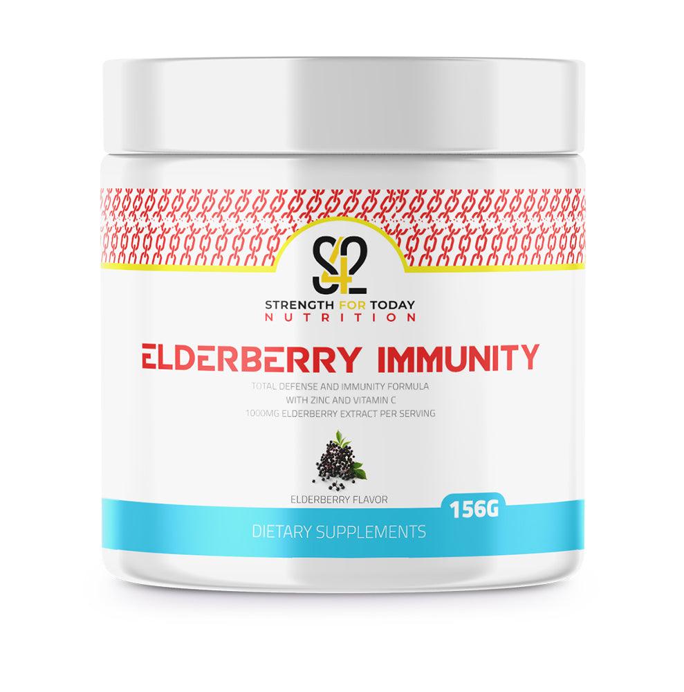 Give your immune system a boost with our Strength For Today Nutrition Elderberry Immunity for a total defense immunity formula with Zinc and Vitamin C. Our great Elderberry Immunity formula includes 1000mg of Elderberry and 1000mg of Vitamin C to give you the extra protection your immunity needs.